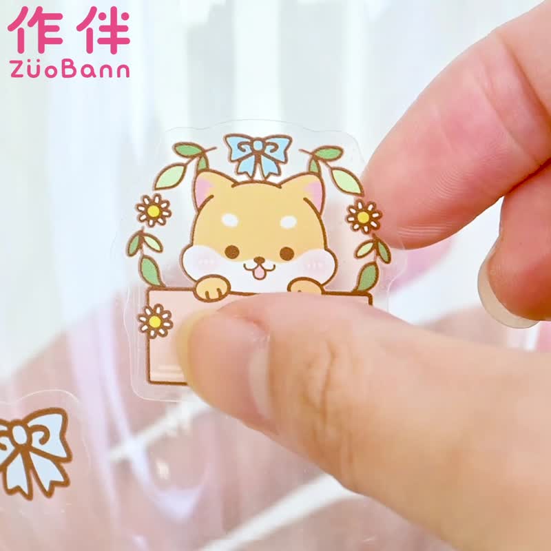【正版原創】透明感 防水姓名貼-花花動物(二)/50入-大小貼透S款 - 貼紙 - 防水材質 透明