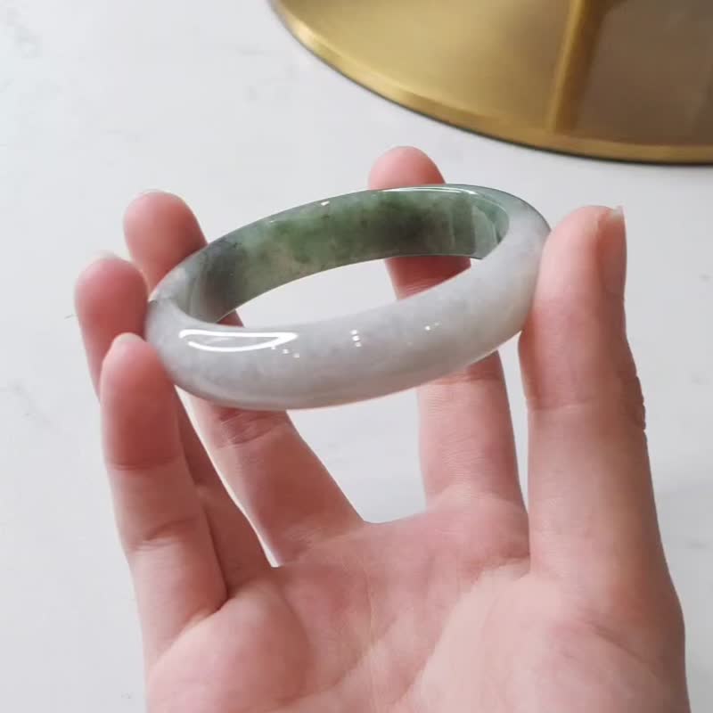 蒼嵐 | 天然翡翠玉鐲/A貨/貴妃鐲 | 手圍17 - 手鍊/手環 - 玉石 綠色