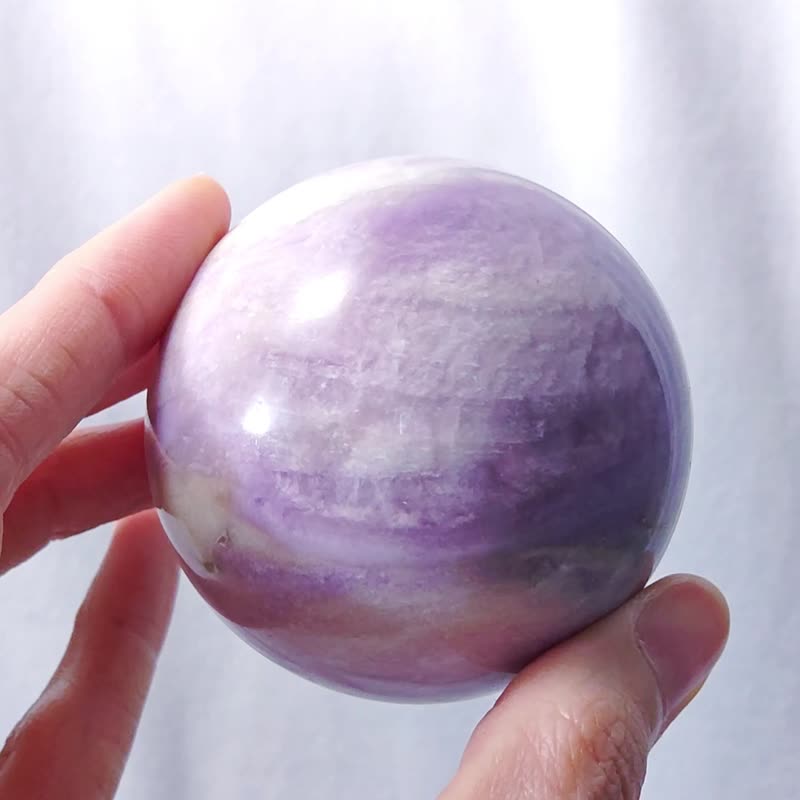 Rare Shu Stone Shu Jilai symbiotic Stone perfect career collection ball Bing crystal ball ornaments - ของวางตกแต่ง - เครื่องเพชรพลอย สีม่วง