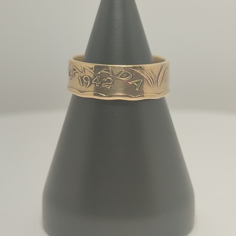 Canada Coin Ring 1 cent 1948-1952, Canada cent Coin Ring, Canada Cent Ring - 戒指 - 其他金屬 