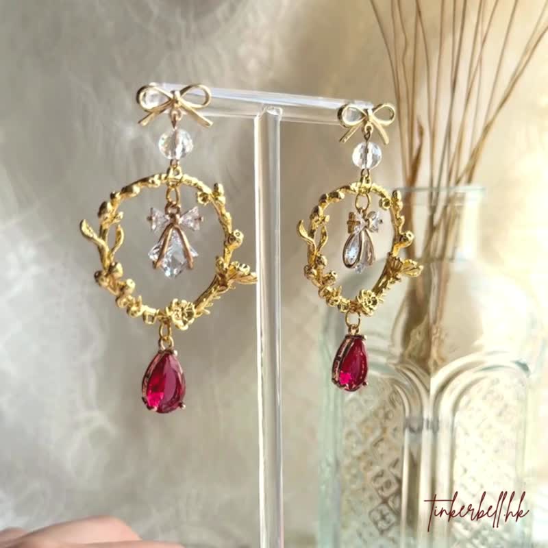 [Christmas l Temperament Series] Romantic atmosphere anti-allergic earrings - Earrings & Clip-ons - Other Metals Gold
