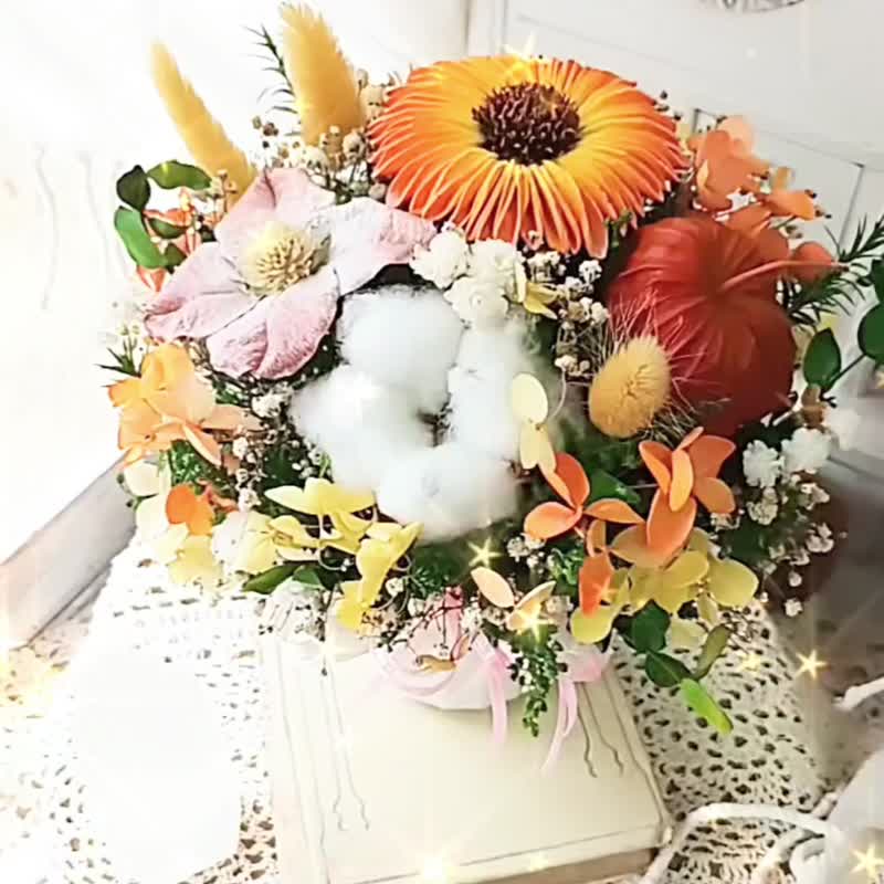 青春陽光 (桌上型).黃色系.乾燥花.精油索拉花.情人節.畢業花禮 - 乾燥花/永生花 - 植物．花 黃色