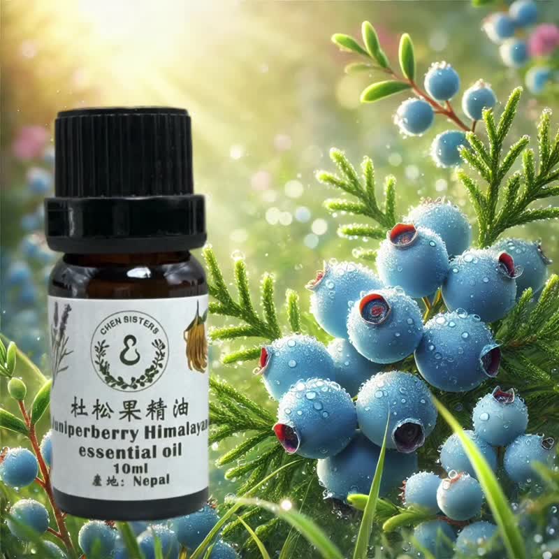 Natural pure essential oil juniper berry essential oil 100% single essential oil 10ml 50ml comes with a beautiful diffuser Stone - Fragrances - Essential Oils White