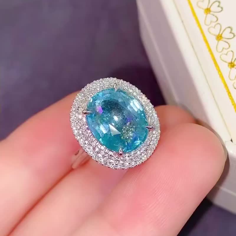 Paraiba ring 5.38 carats - แหวนทั่วไป - เครื่องเพชรพลอย 