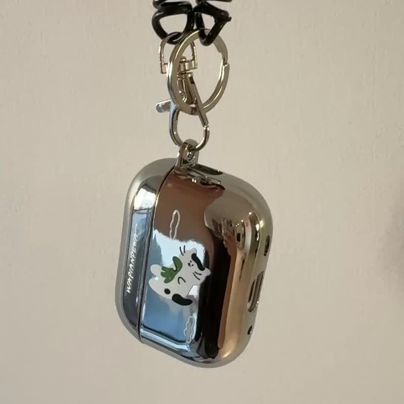 懶懶貓 AirPods Pro2 / 4代 電鍍款保護殼 - AirPods/耳機保護套 - 塑膠 銀色