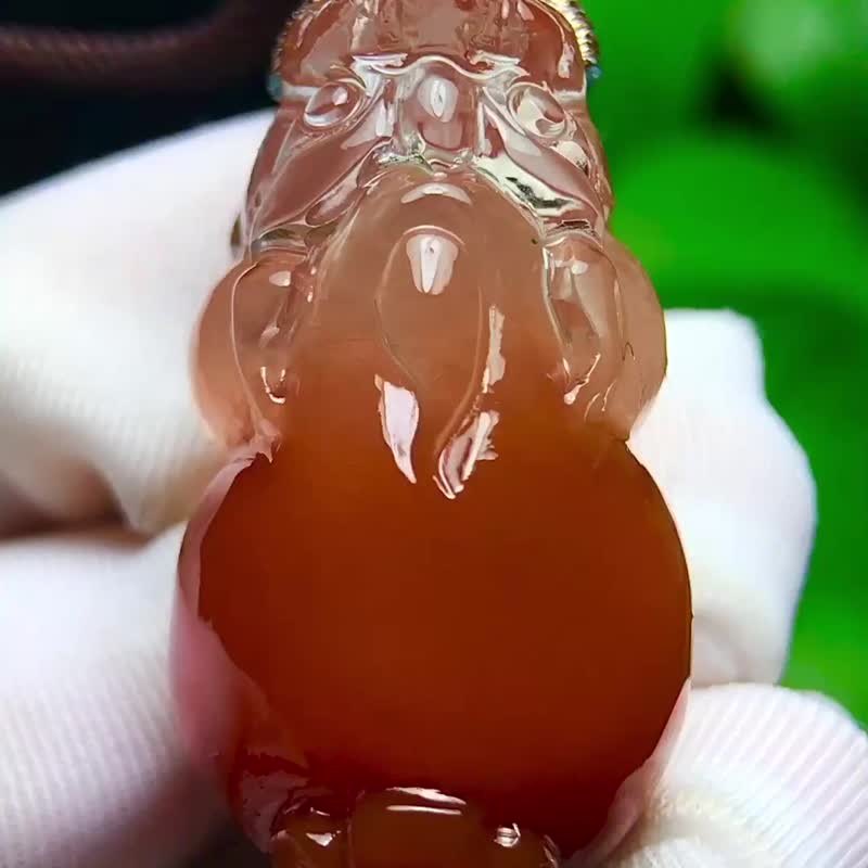 極品天然綠幽靈大日如來吊墜   收藏佳品純白體顏色綠晶體干淨 - 吊飾/掛飾 - 水晶 