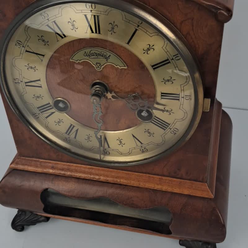 Antique Vintage Dutch Mantel Clock Warmink Wuba Shelf Bracket 8 day - 時鐘/鬧鐘 - 木頭 咖啡色
