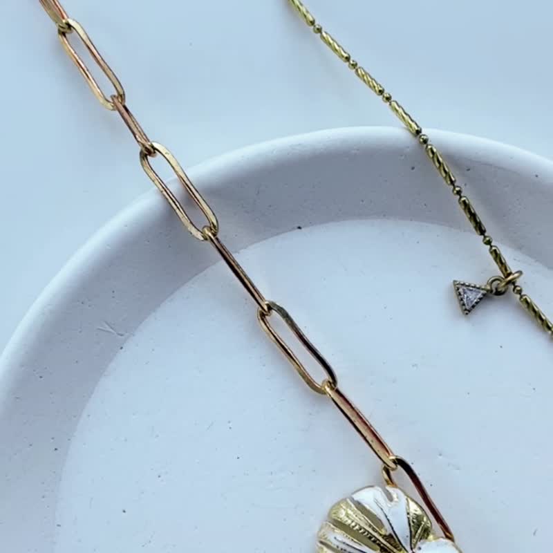 Monstera Taro* Flora Double Bracelet - สร้อยข้อมือ - ทองแดงทองเหลือง สีส้ม