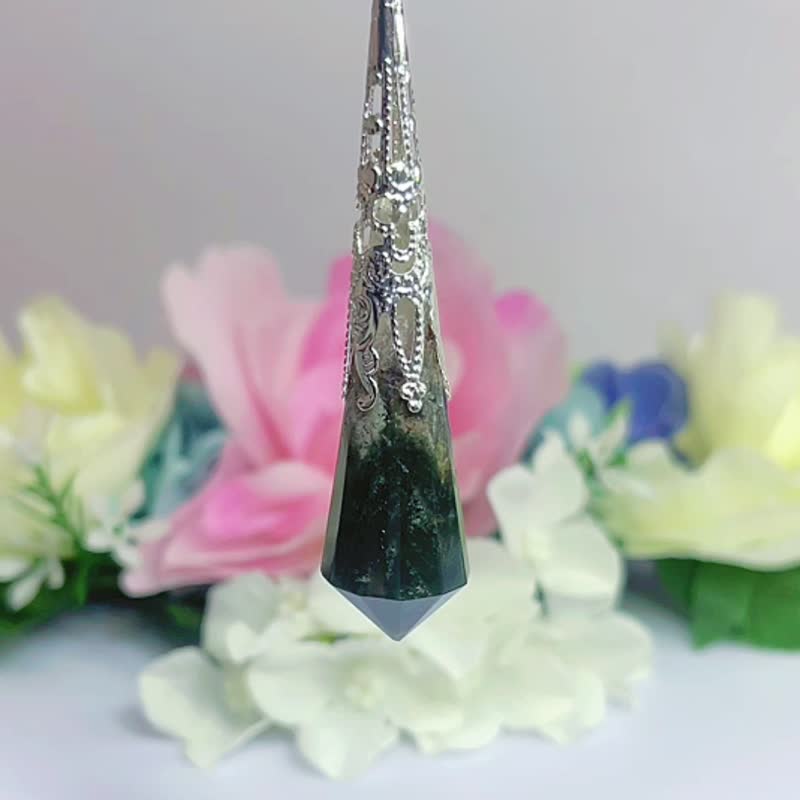No.14 稀有 綠幽靈 水晶 項鍊 意境美 彩幽靈 異象水晶 吊墜 靈擺 - 項鍊 - 水晶 多色