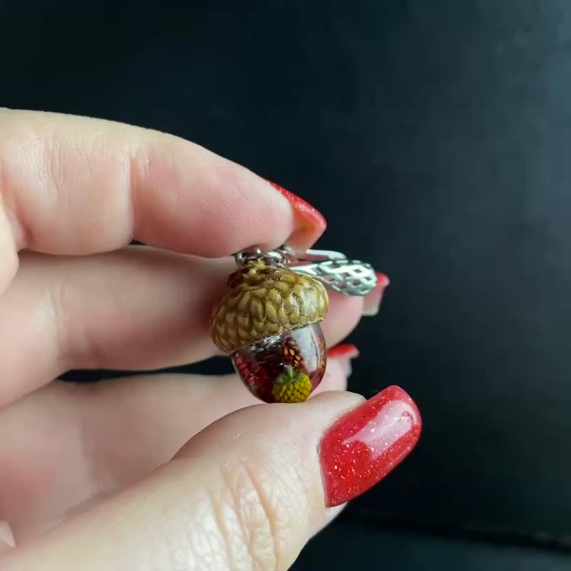 Acorn earrings, acorn jewelry, Real Strawberry Earrings, strawberry jewelry - Earrings & Clip-ons - Resin Red