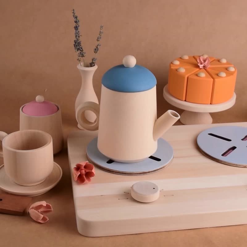 Play Kitchen Stove for Toddler Wooden Educational Montessori Play Kitchen Toy - 寶寶/兒童玩具/玩偶 - 木頭 卡其色