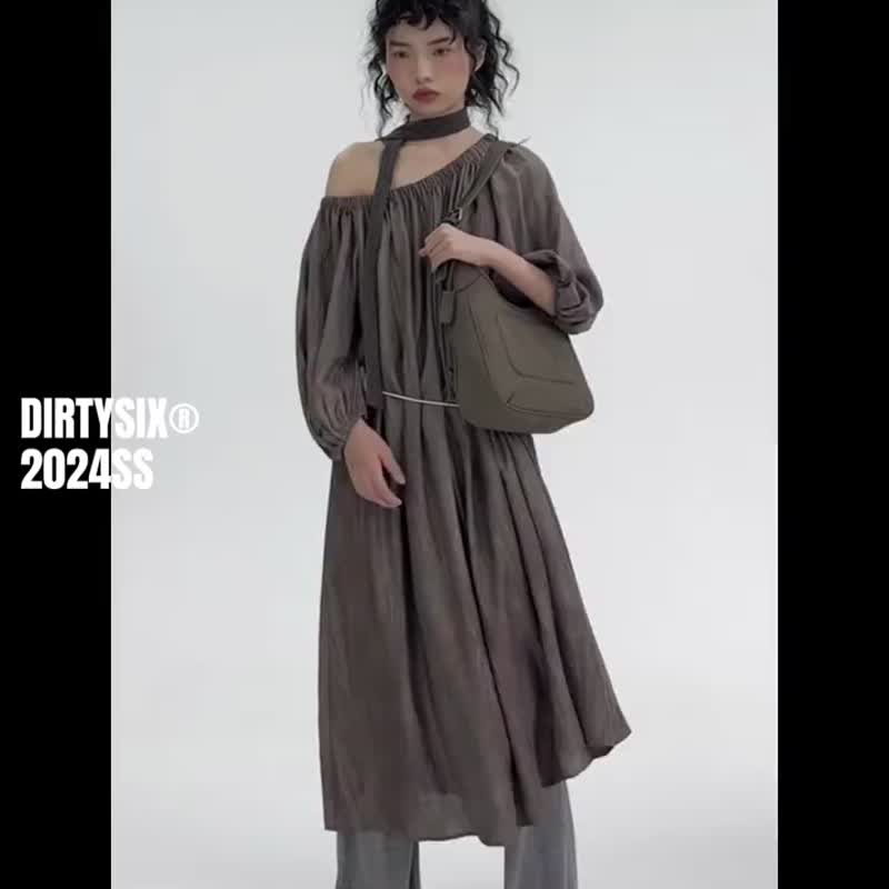 沙丘棕色 岩砂拿鐵 暈染磨砂托特 單肩包 斜背包 - 側背包/斜背包 - 人造皮革 咖啡色