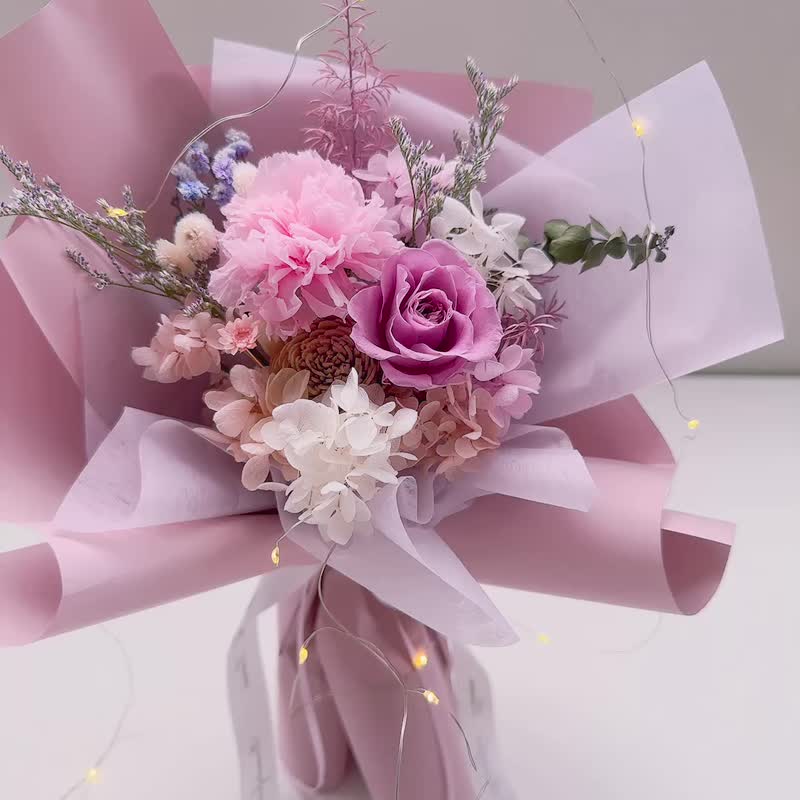 美好時光 | 不凋花花束、永生花花束、情人節、求婚花 - 乾燥花/永生花 - 植物．花 紫色
