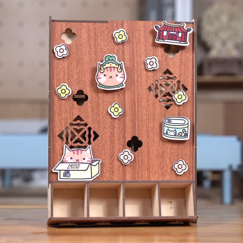 [DIY Handmade] Meow God! Automatic change sorting in the sorting piggy bank | Graduation gift - Coin Banks - Wood Brown
