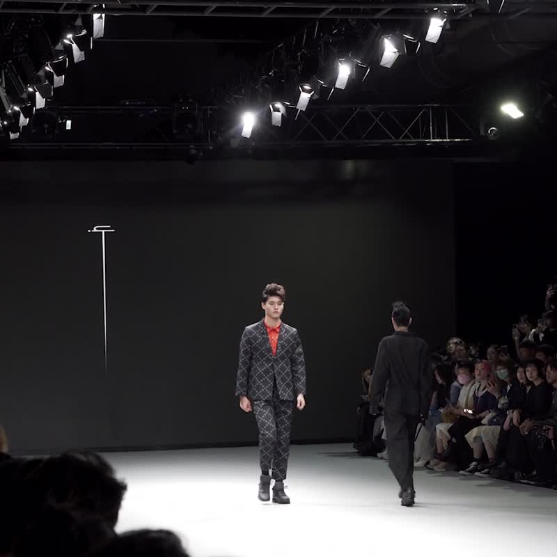 西裝外套/INF 24SS Ban-Doh印花經典西裝外套 (黑) - 男西裝外套 - 聚酯纖維 黑色