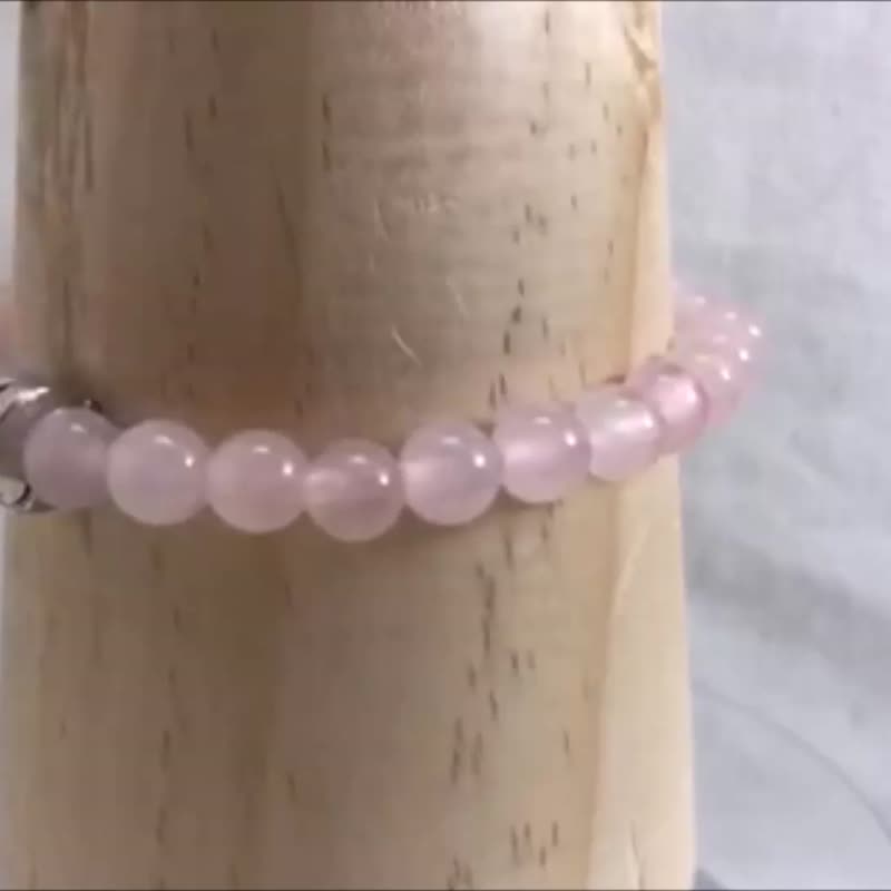 Rose Quartz 6mm Beads Bracelet Spacer Bead Precious Stones Stretch Bracelet - Bracelets - Gemstone Pink