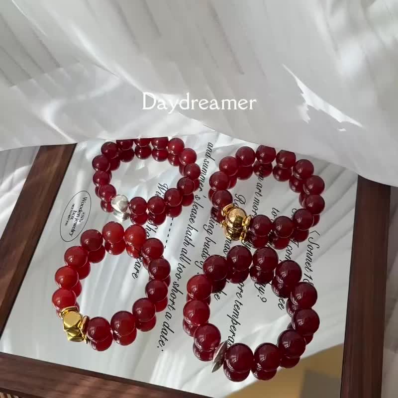 高品質紅瑪瑙趙露思最愛設計款手鏈 - 手鍊/手鐲 - 水晶 紅色