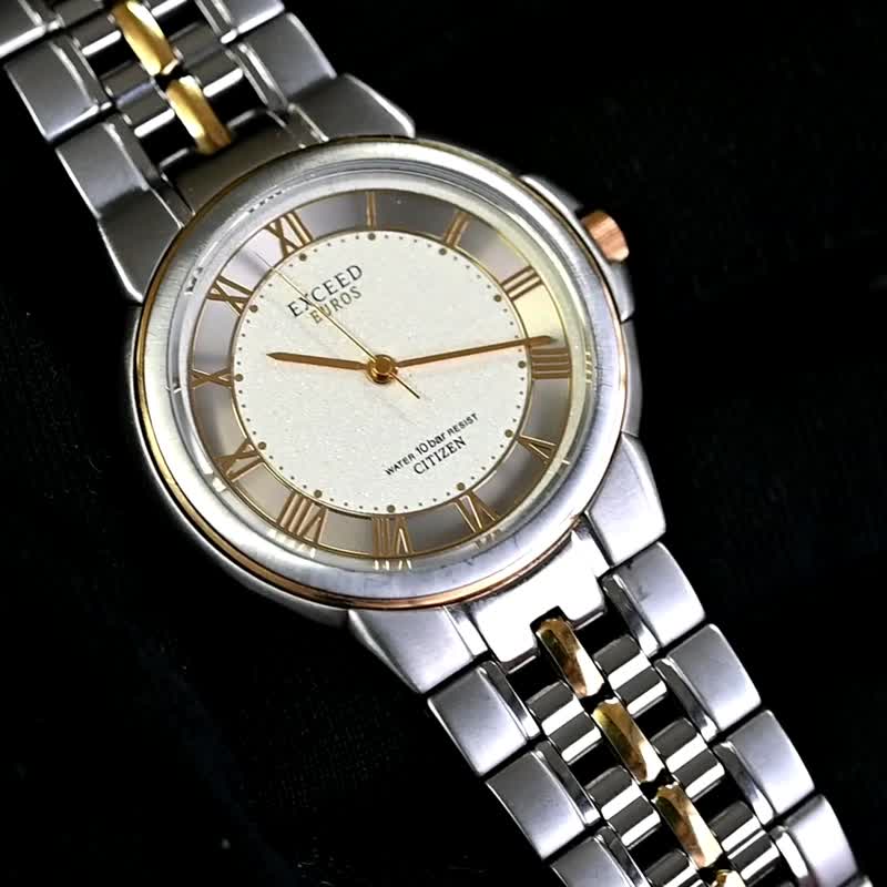 CITIZEN EXCEED EURO 32mm QUARTZ メンズ ユニセックス 腕時計 ローマン文字盤 シルバー ホワイト 手錶 古董錶 - 男錶/中性錶 - 不鏽鋼 