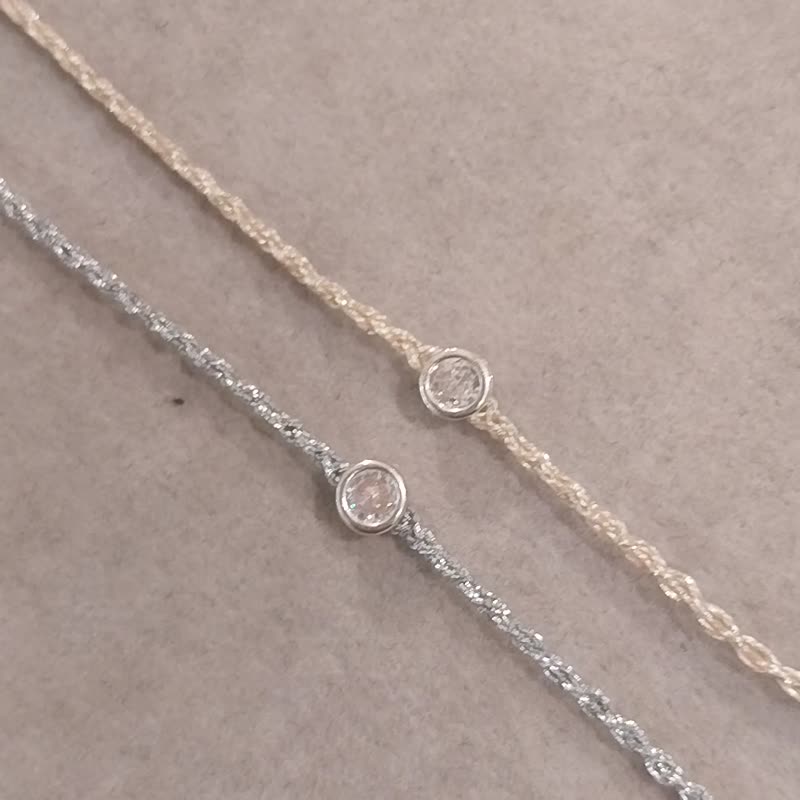 925 sterling silver simple round edge amphibole hand-woven - lucky bracelet - สร้อยข้อมือ - เงินแท้ สีเงิน