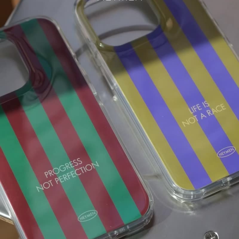 Heymen黑門 慢慢來 原創設計條紋imd雙層iPhone蘋果手機殼 - 其他 - 其他材質 多色