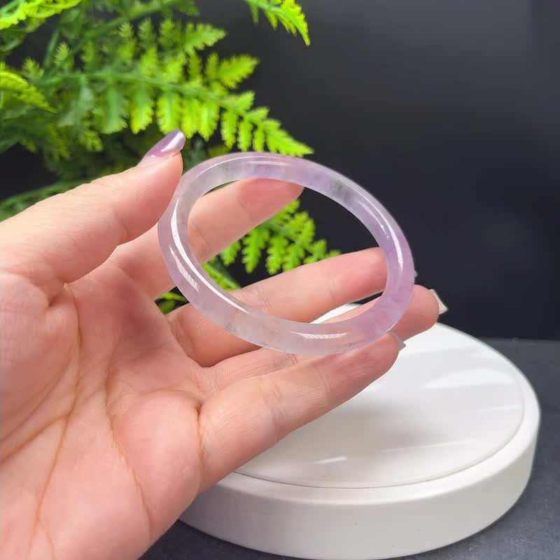 超七紫水晶手镯 57MM 冰透星光閃片 紫超級能量七水晶 脈輪氣場 - 手鍊/手環 - 水晶 紫色