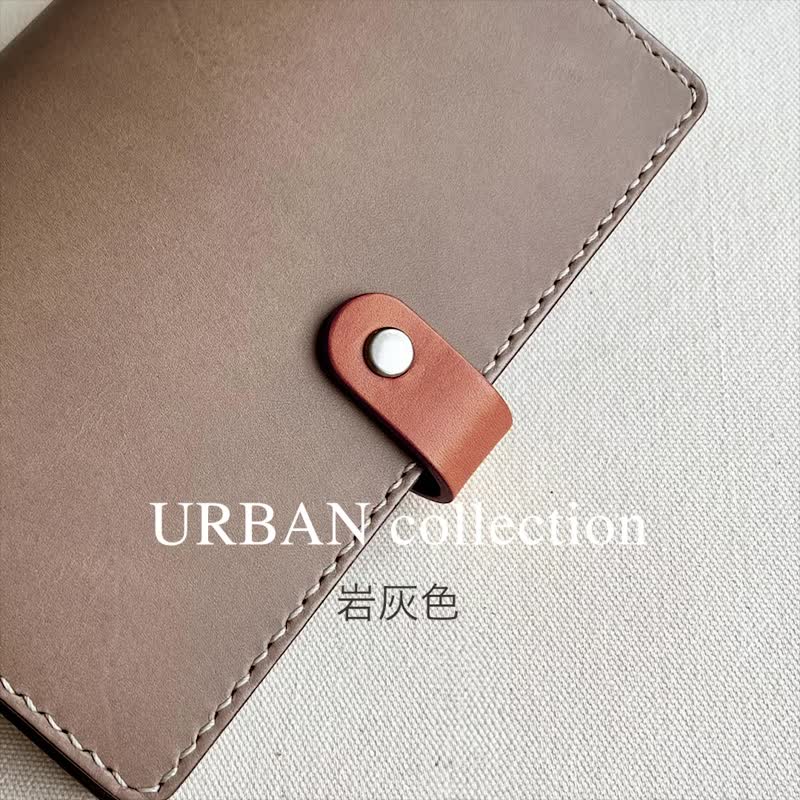 Urban A6 six-hole loose-leaf book jacket/handbook slate gray - สมุดบันทึก/สมุดปฏิทิน - หนังแท้ สีเทา