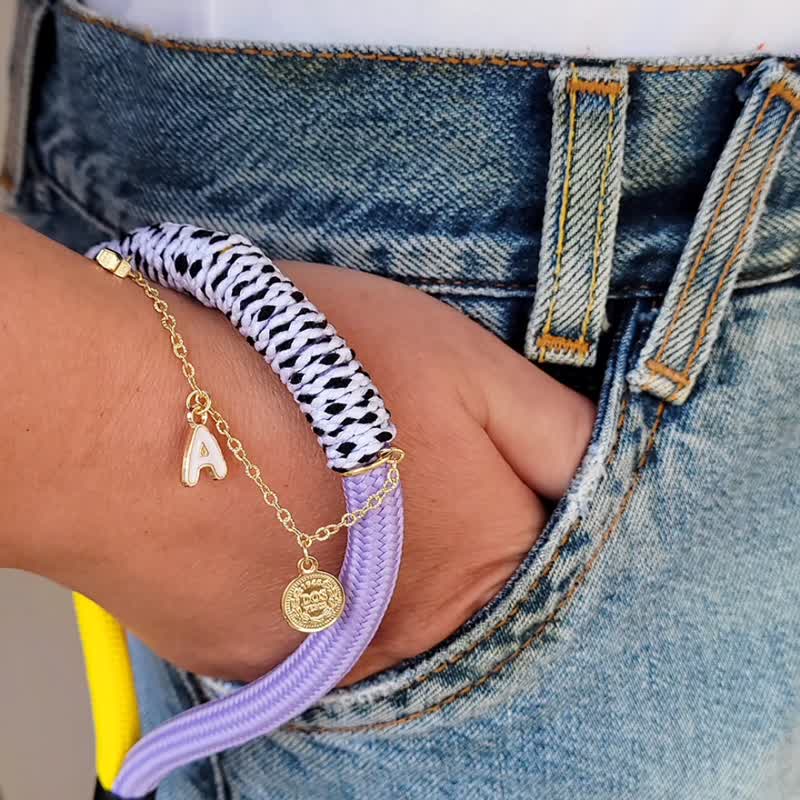 客製英文字母手腕掛繩連夾片 手機手腕繩 手腕繩 8色 雙色黃紫 - 手機掛繩/背帶 - 其他人造纖維 多色