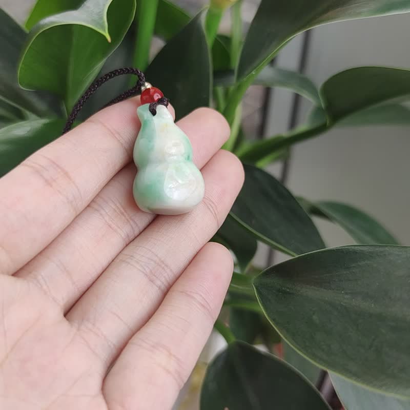 Natural Burmese Jadeite Buddha Peace Buckle Necklace Product A - Necklaces - Jade Green