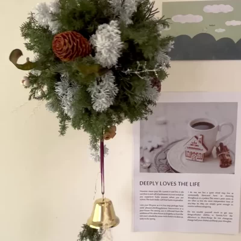 【Christmas Series】Bell of the Snow Country Preserved Flower Christmas Bouquet - ช่อดอกไม้แห้ง - พืช/ดอกไม้ 