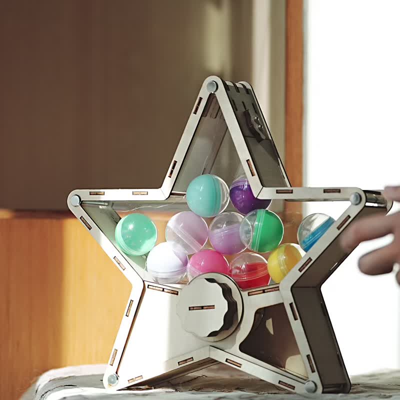 [DIY Handmade] Super Star Star Gashapon Machine - งานไม้/ไม้ไผ่/ตัดกระดาษ - ไม้ สีใส