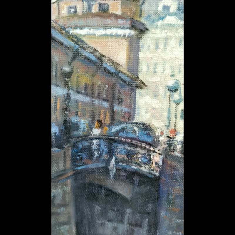 圣彼得堡绘画 城市景观 Petersburg Painting Cityscape Original Art 油畫原作 City Landscape - โปสเตอร์ - วัสดุอื่นๆ หลากหลายสี