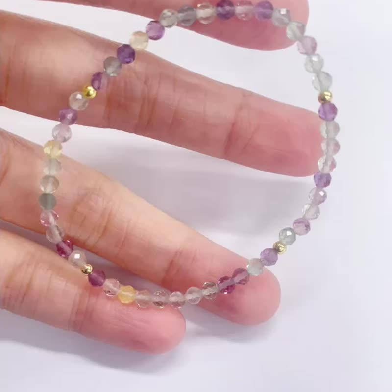 Smart Stone/Energy stable and soft/ Stone/Colorful colors/14K color retention/Crystal elastic bracelet - สร้อยข้อมือ - โลหะ ขาว