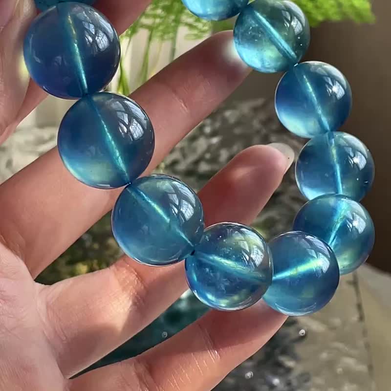 收藏級 霸氣款 珠經17.2MM大顆粒海藍寶手鏈 難得的美貨 遇有緣人 - 手鍊/手環 - 水晶 