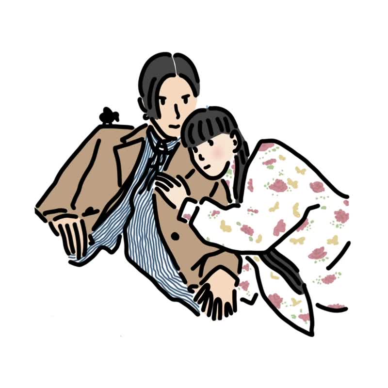 似顏繪 にがおえ 極簡人像畫 情侶篇 - 電子似顏繪/繪畫/插畫 - 其他材質 