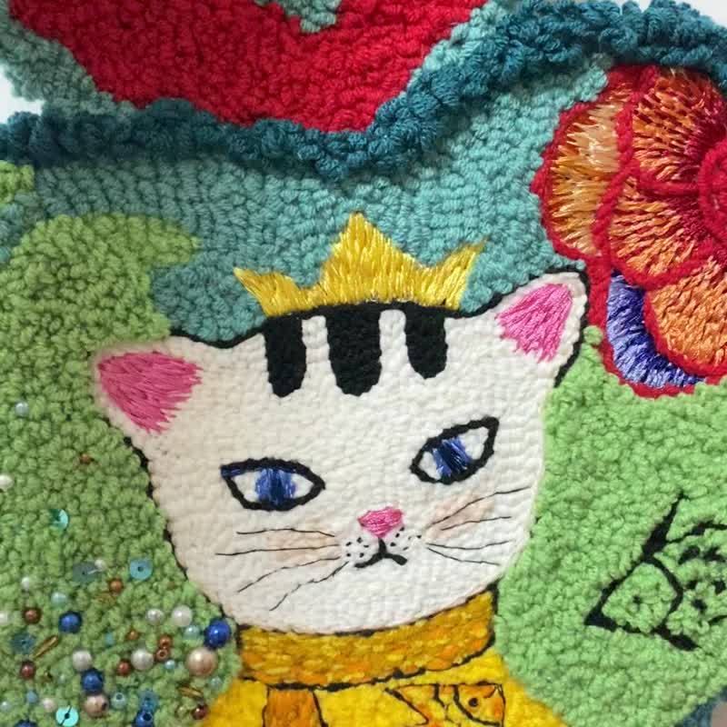 俄羅斯戳繡純手工刺繡掛飾掛畫 家居裝飾用品 可愛貓咪繡 掛飾 - 擺飾/家飾品 - 聚酯纖維 
