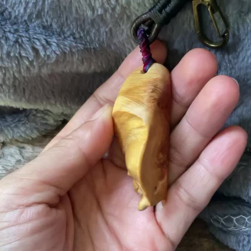 時空.檜木原木吊飾 鑰 背包掛飾 - 鑰匙圈/鑰匙包 - 木頭 多色