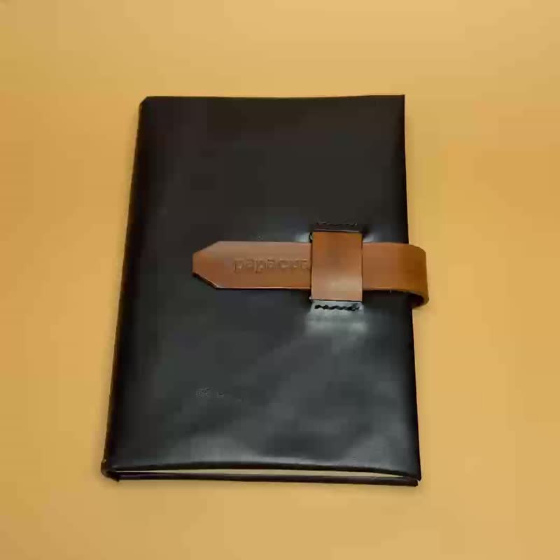 SIZE A6, Leather book cover, Leather Journal Case, sketchbook, notebook - 筆記本/手帳 - 真皮 黑色