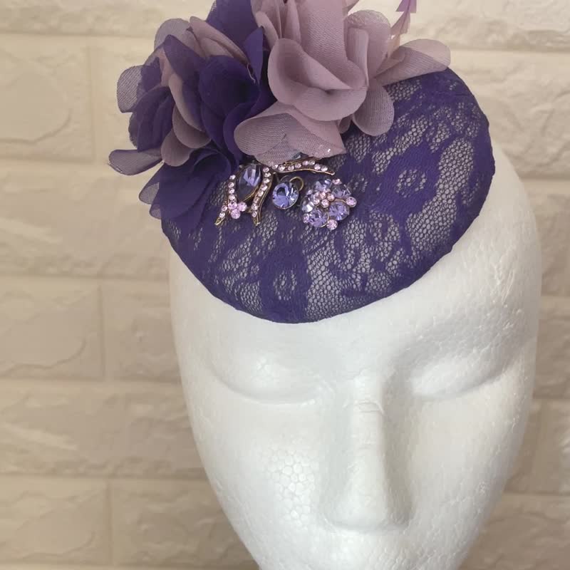 Purple fascinate felt hat - หมวก - ขนแกะ หลากหลายสี
