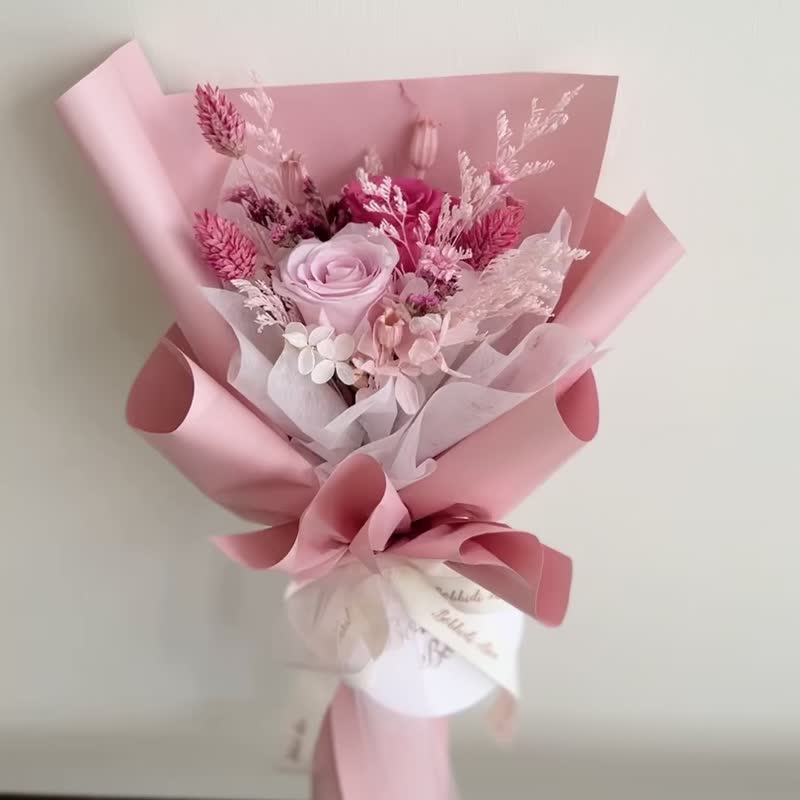 【Eternal Rose Bouquet】• Valentine’s Day/Eternal Roses/Eternal Rose Bouquet/Rose - Dried Flowers & Bouquets - Plants & Flowers Pink