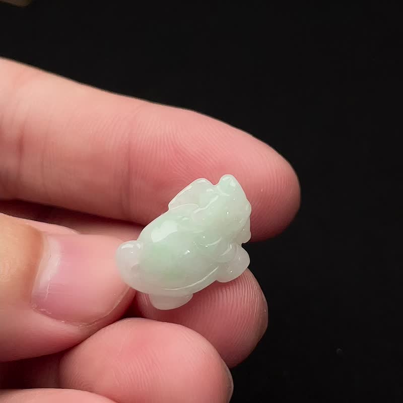 冰糯飄綠翡翠龍龜 | 天然緬甸玉翡翠A貨 - 其他 - 玉石 綠色