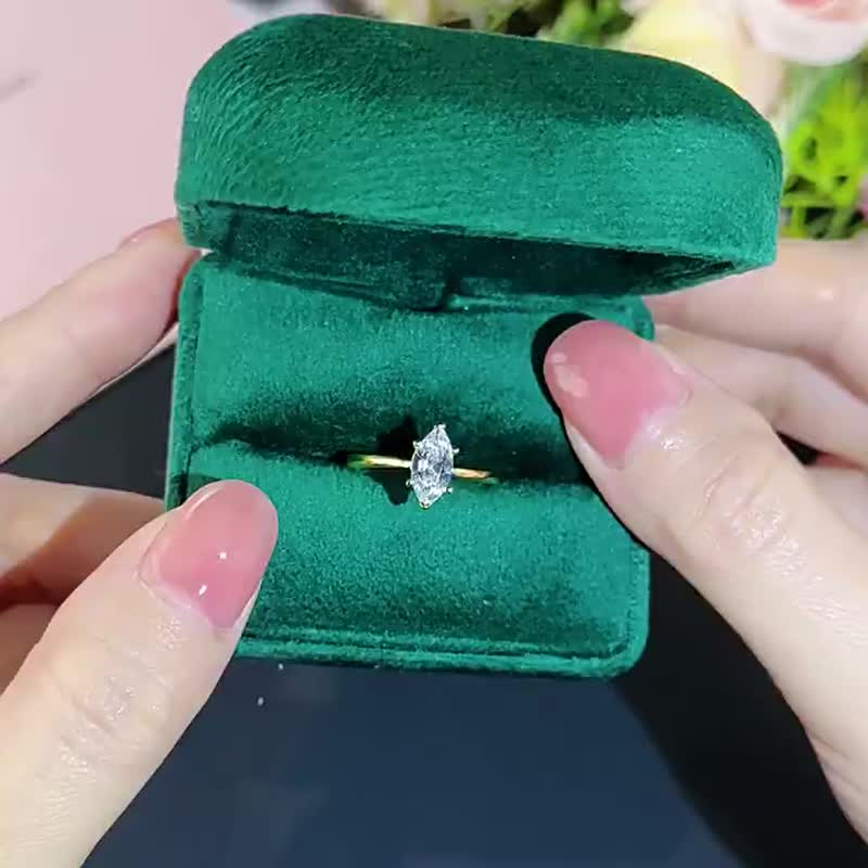 High Carbon Diamond Ring, Marquise Cut, Gift Exchange - General Rings - Gemstone 