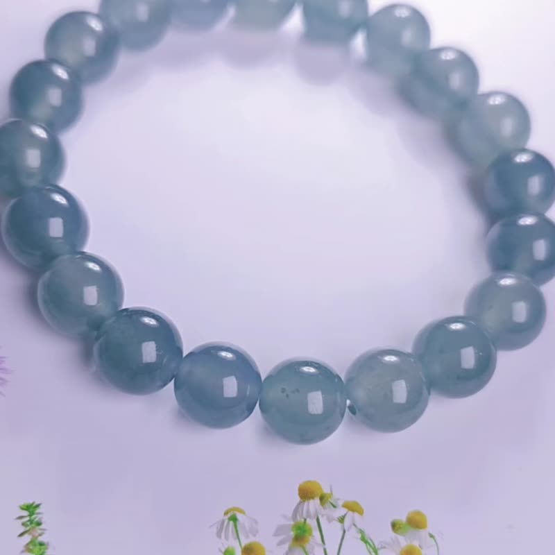 財水|夢幻冰膠藍翡珠|A貨翡翠大卡珠串手串 - 手鍊/手環 - 玉石 