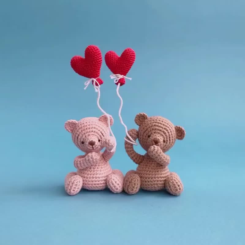 Teddy Bear Valentine - crochet Valentines Day pattern / Amigurumi tutorial PDF - 手工藝教學/工具書 - 其他材質 