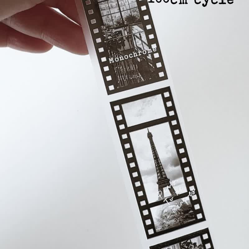 Le Film Monochro 3cm x 10M (霧面 PET 膠帶，局部上光 & 背紙) - 紙膠帶/和紙/PET - 塑膠 黑色