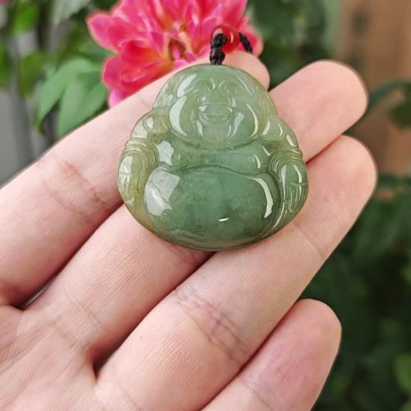 Natural Burmese Jade Buddha Pendant Necklace Product A - สร้อยคอ - เครื่องเพชรพลอย 