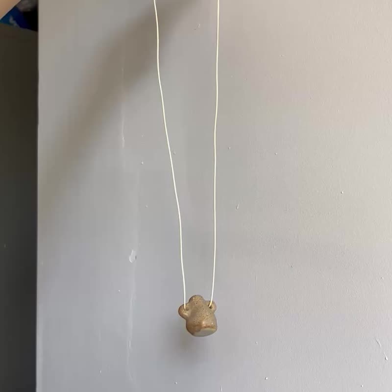 セラミック花瓶ネックレス - ロングネックレス - 陶器 ホワイト