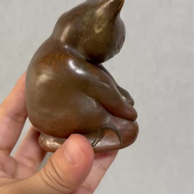 有禮貌喵喵 / 陶偶 - 擺飾/家飾品 - 陶 咖啡色