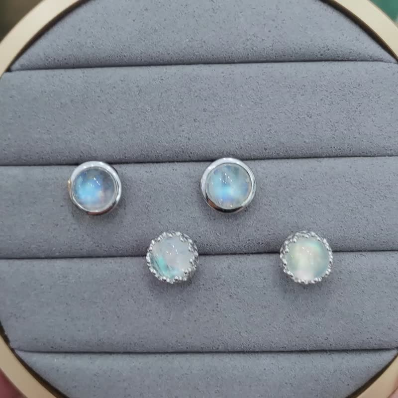 Glass Aurora | Moonstone 925 Sterling Silver Earrings June Stone Valentine's Day Wedding Gift - Earrings & Clip-ons - Gemstone White
