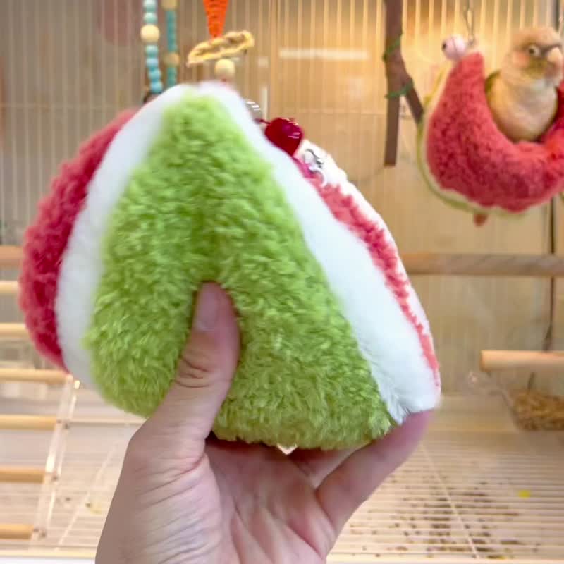 Watermelon Design Handmade Parrot Lovebirds Nest - Indoor Bird Bird Bird Cotton Shape - ที่นอนสัตว์ - ผ้าฝ้าย/ผ้าลินิน 