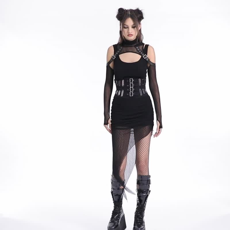 Punk Prophetess Magic Sci-Fi Girdle - เข็มขัด - วัสดุอื่นๆ สีดำ